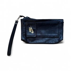 NIKE BLACK LEATHER WRISTLET POUCH MEN'S